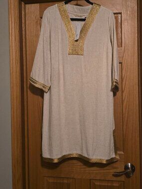 Soft Surroundings - NWTs - Caftan Beige with Gold trim size 14-16